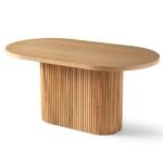 Terra Oval Natural Ahşap Bohem Masa 80x160