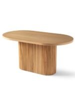 Terra Oval Natural Ahşap Bohem Masa 80x160