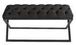 Varcera Siyah Çapraz Metal Ayaklı Bench Puf - Görsel 3