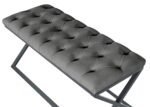 Varcera Siyah Çapraz Metal Ayaklı Bench Puf - Görsel 5