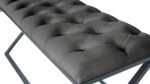 Varcera Siyah Çapraz Metal Ayaklı Bench Puf - Görsel 6