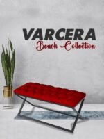 Varcera Siyah Çapraz Metal Ayaklı Bench Puf - Görsel 13
