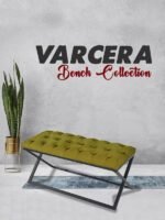 Varcera Siyah Çapraz Metal Ayaklı Bench Puf - Görsel 18