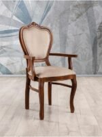 Versailes Kolçaklı Oymalı Klasik Ahşap Sandalye