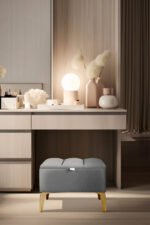 Vetra Mini Gold Royal Sandıklı Dekoratif Puf - Görsel 29