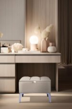 Vetra Mini Silver Royal Sandıklı Dekoratif Puf - Görsel 9