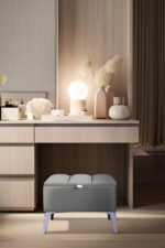 Vetra Mini Silver Royal Sandıklı Dekoratif Puf - Görsel 25