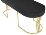 Viego Gold Striped Bench Puf - Görsel 4