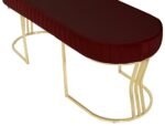 Viego Gold Striped Bench Puf - Görsel 16