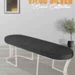 Viego Silver Smooth Bench Puf