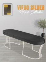 Viego Silver Smooth Bench Puf