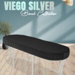 Viego Silver Striped Bench Puf