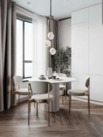 Vintage Yuvarlak Ahşap Bohem Masa 130x130