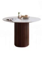 Vintage Yuvarlak Ahşap Bohem Masa 90x90 - Görsel 15