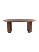 Zeno Oval Ahşap Bohem Yemek Masası 90x200 - Görsel 9