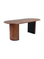 Zeno Oval Ahşap Bohem Yemek Masası 90x200 - Görsel 10