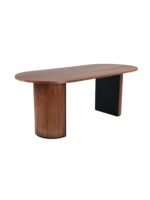 Zeno Oval Ahşap Bohem Yemek Masası 90x200 - Görsel 12