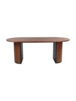 Zeno Oval Ahşap Bohem Yemek Masası 90x200 - Görsel 13