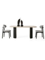 Zeno Oval Ahşap Bohem Yemek Masası 90x200 - Görsel 15